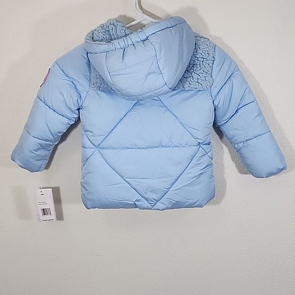 Jessica Simpson baby girl blue soft faux fur lined coat size 24 months NWT - Picture 5 of 11